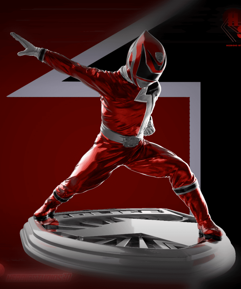 Red SPD Ranger Statue 3d model