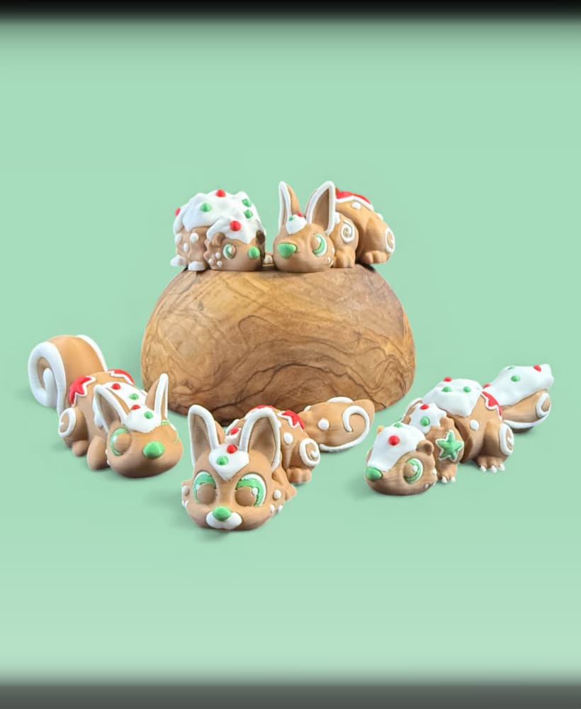 Gingerbread Woodland Critters - Community Choice 3d model