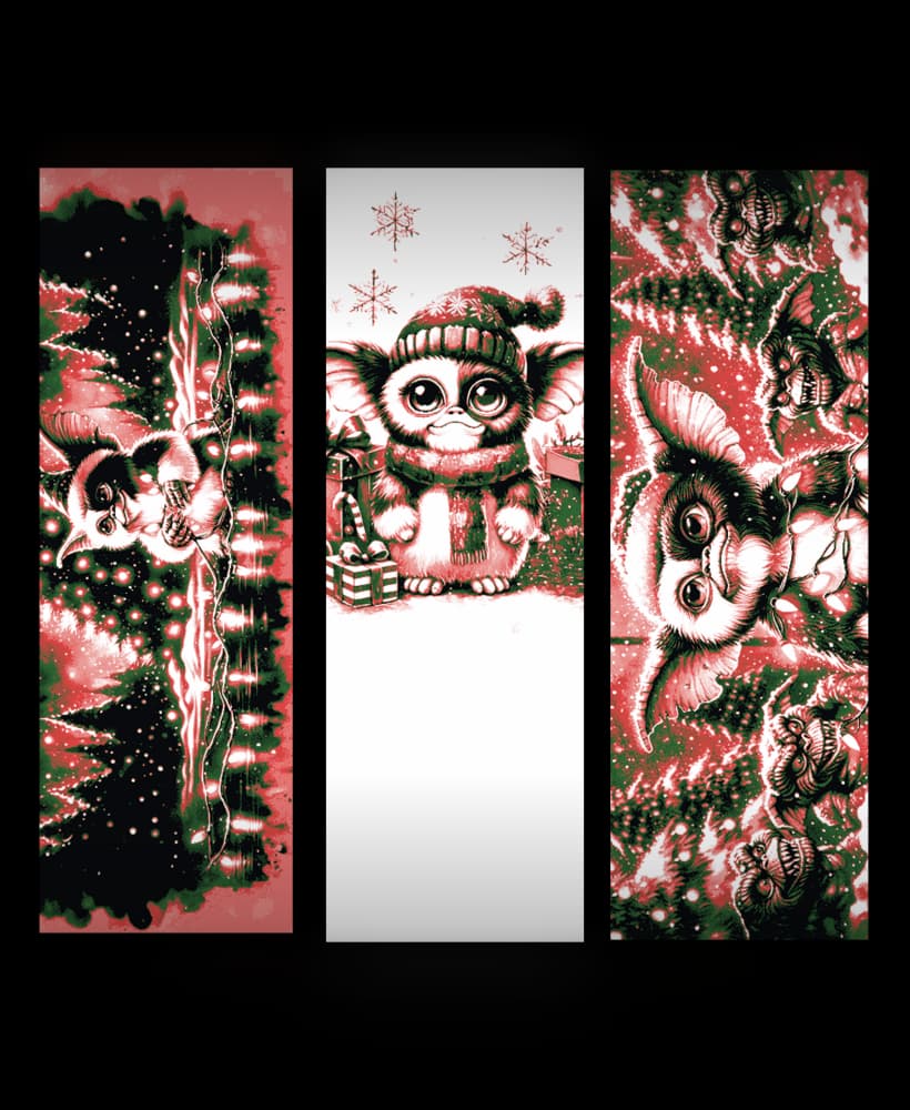 Merry Christmas and Happy Gremlins to All! Set of bookmarks 3d model