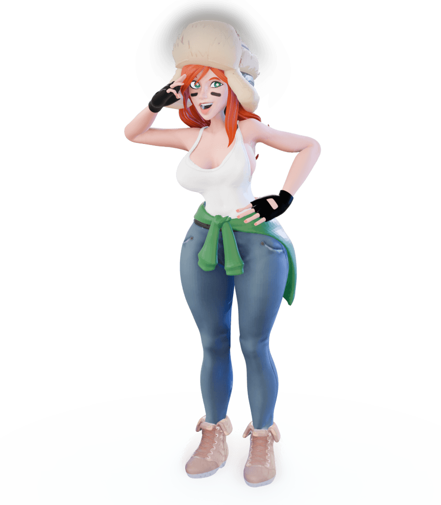 Sexy Cartoon Girl from the Northwest USA v2 3d model