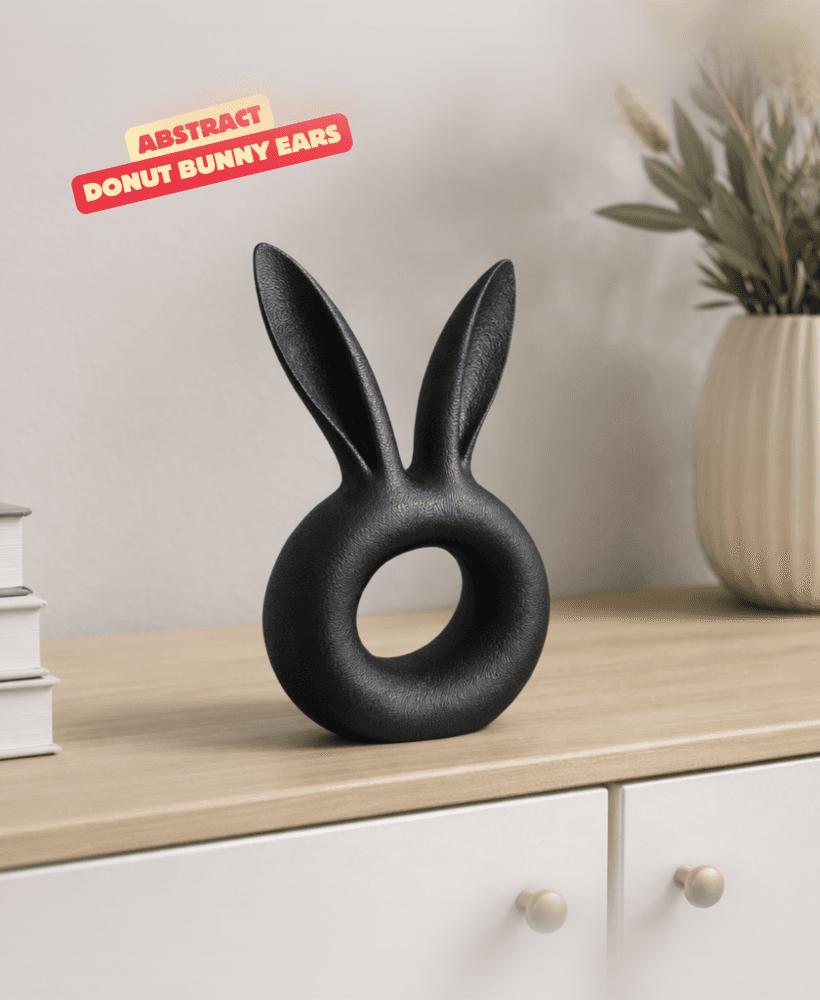 ABSTRACT DONUT BUNNY EARS / ABSTRACT EASTER DECOR / MINIMAL EASTER DECOR / MODERN HOMEDECOR 3d model