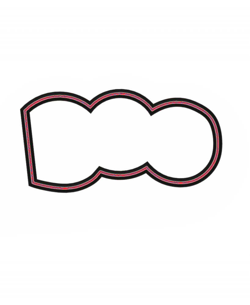 Boo Text Cookie Cutter STL File - 4 inches 3d model