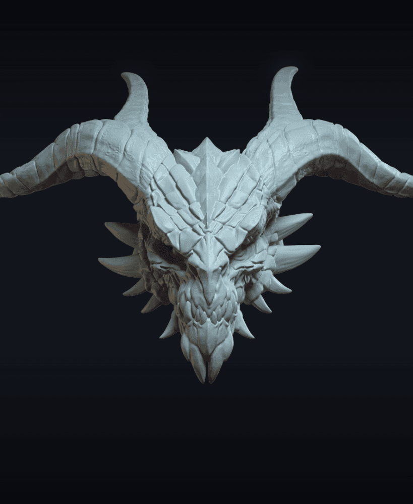 Dragon v2 Action Figure Head 3d model