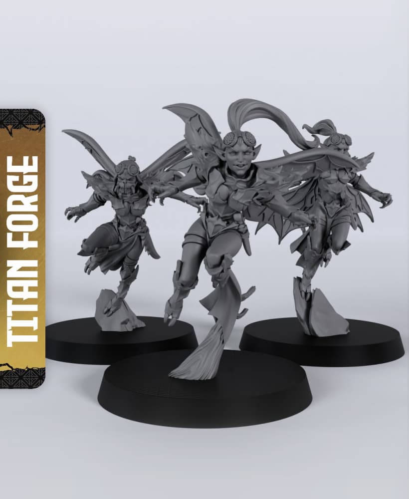 Flying Assassins - With Free Dragon - 5e DnD Inspired for RPG and Wargamers 3d model
