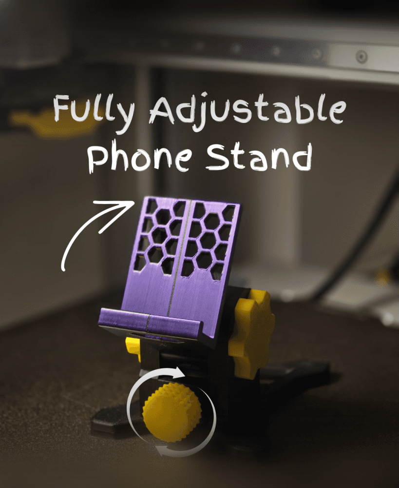 Fully Adjustable 13-Part Phone Stand β No Supports, Overengineered & Awesome! 3d model