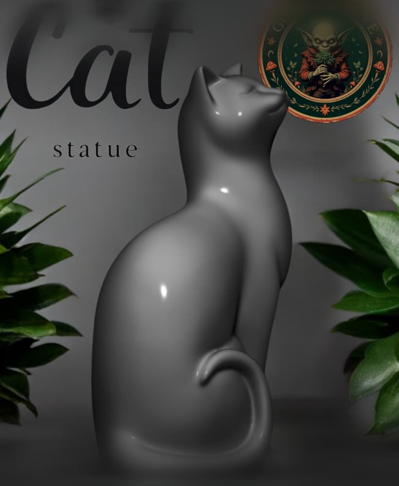 Cat Statue (Pre Supported) 3d model