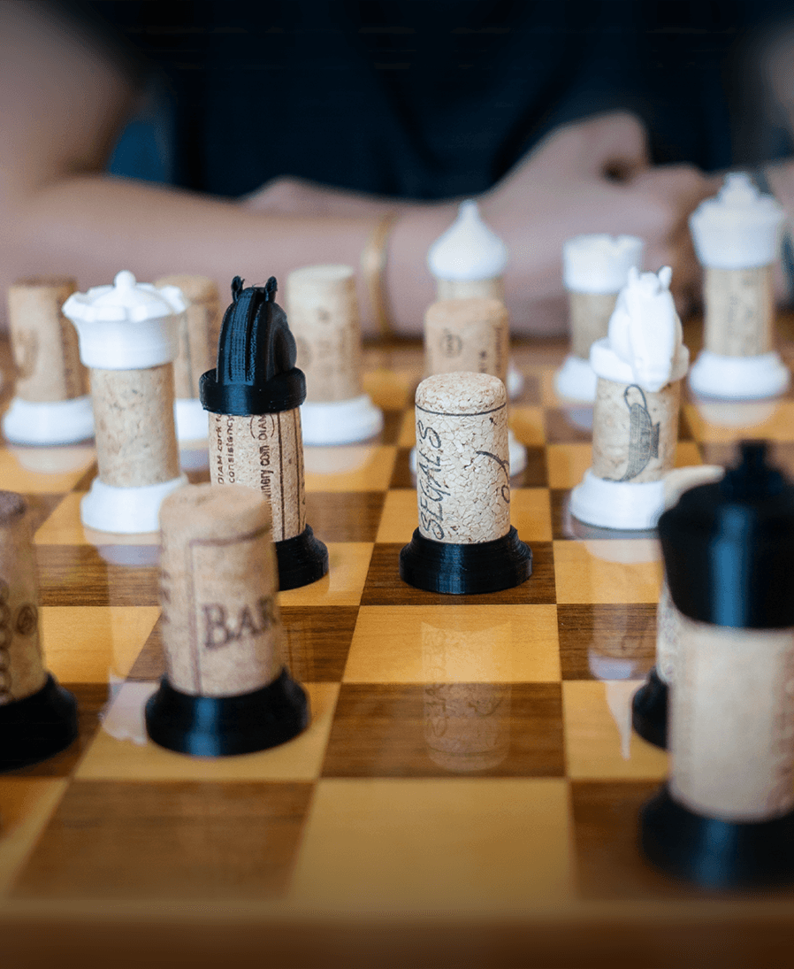 Wine Cork Chess Set 3d model