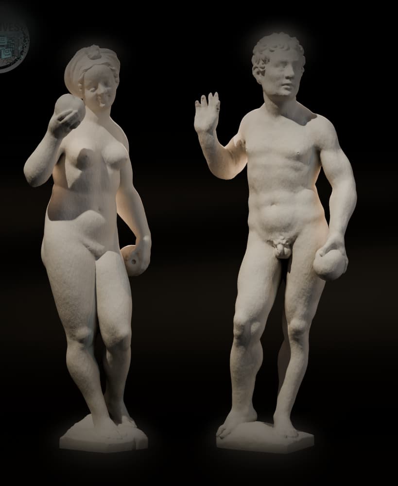 Historic Adam and Eve Classical Sculptures | 28mm/32mm Heroic 3d model