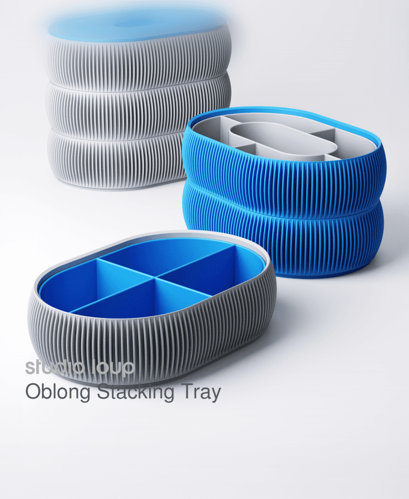 Oblong Stacking Tray 3d model