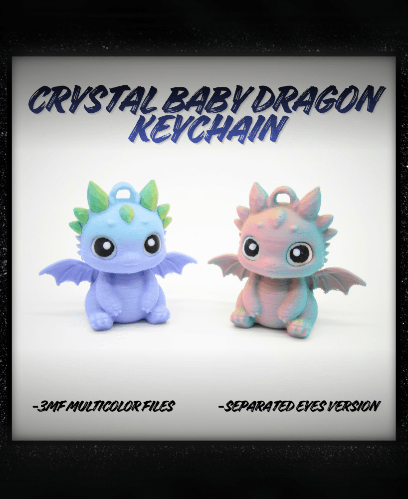 Crystal Baby Dragon Keychain 3d model