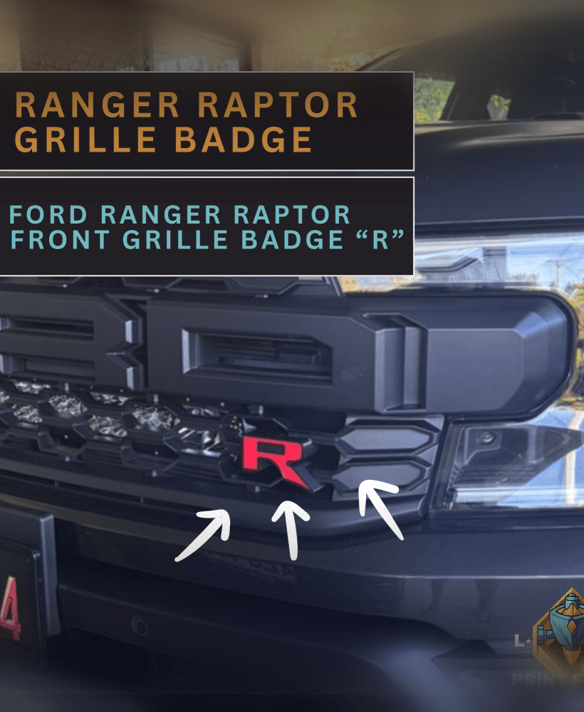 NextGen Ranger Raptor "R" Text Front Grille Badge 3d model