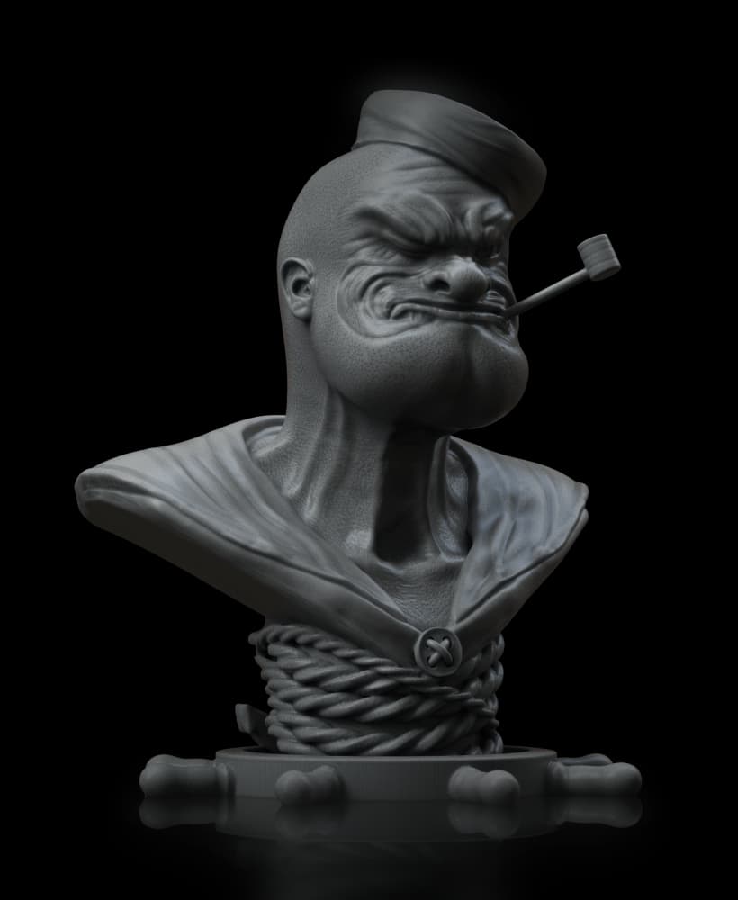 Popeye Bust 3d model