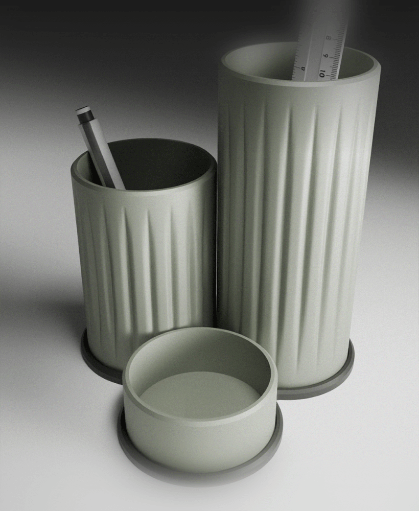 Modular Pen Holder Set of 3 3d model