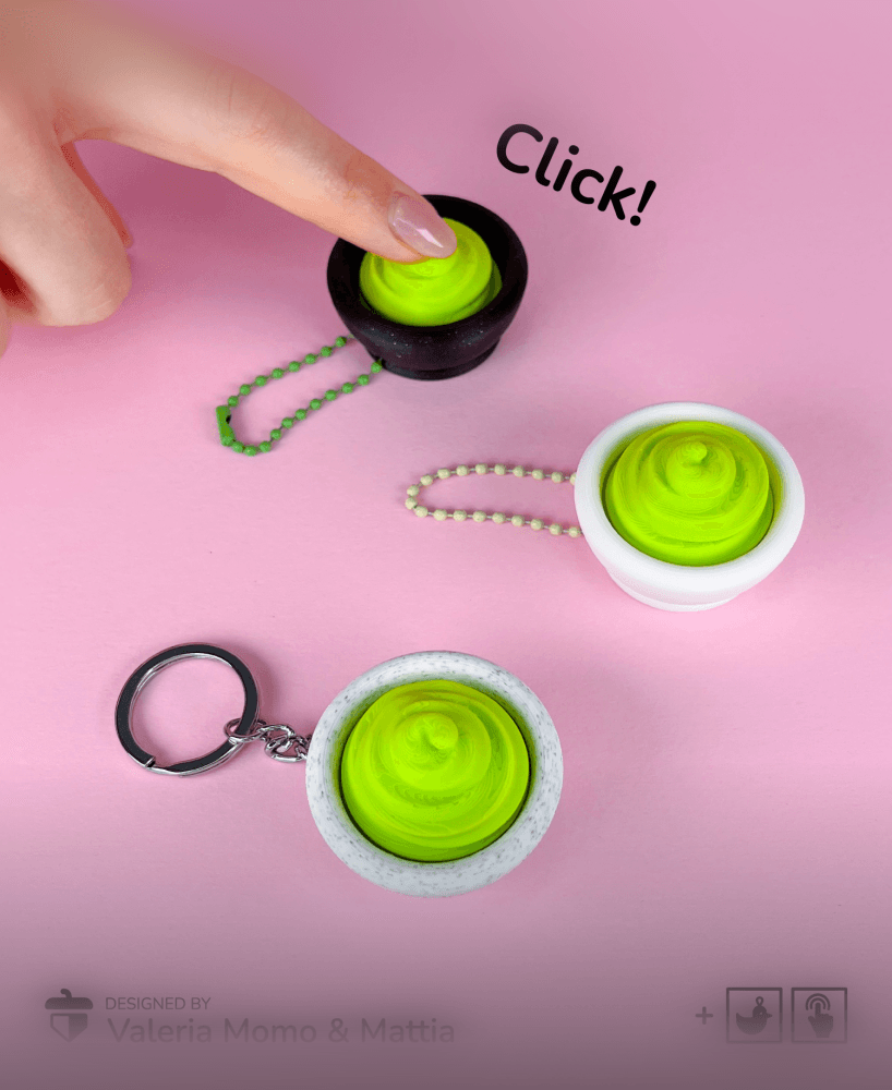 Clicker Wasabi, Clicky Keychain NoStress Toy for your Sushi Collection 3d model