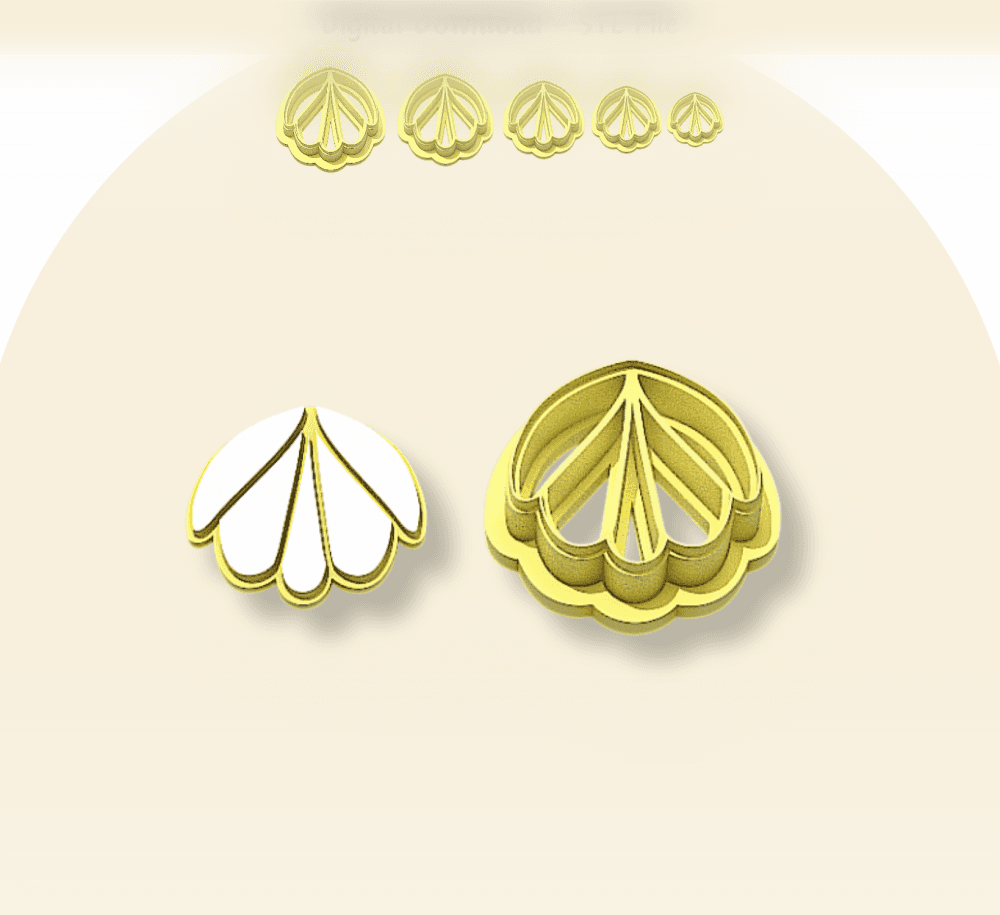 Snowdrops 01 Clay Cutter for Polymer Clay | Digital STL File | Clay Tools | 5 Sizes Clay Cutters 3d model
