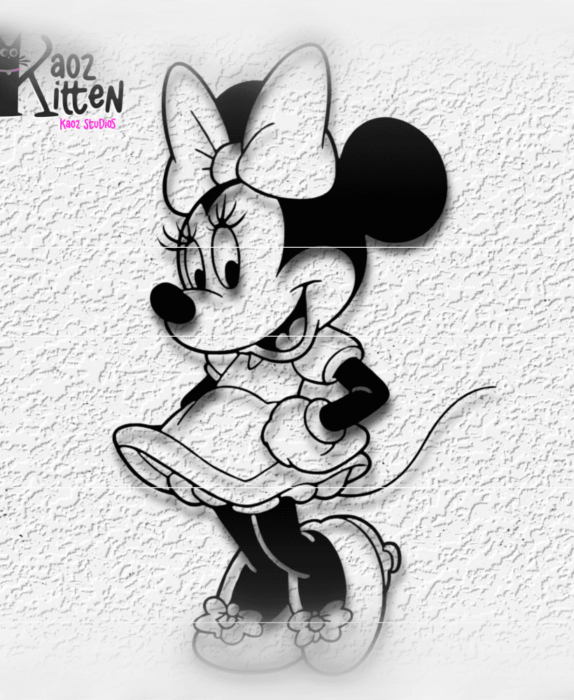 minnie mouse wall art disney fanart decor 3d model