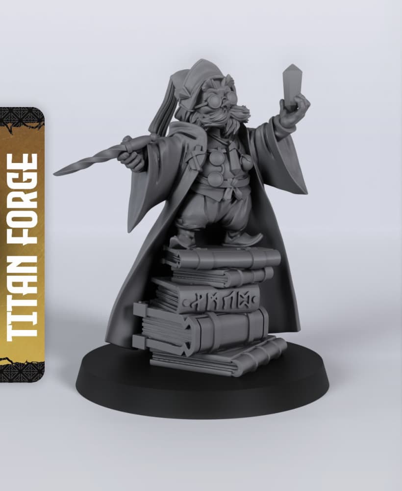 Gnome Wizard - With Free Dragon - 5e DnD Inspired for RPG and Wargamers 3d model