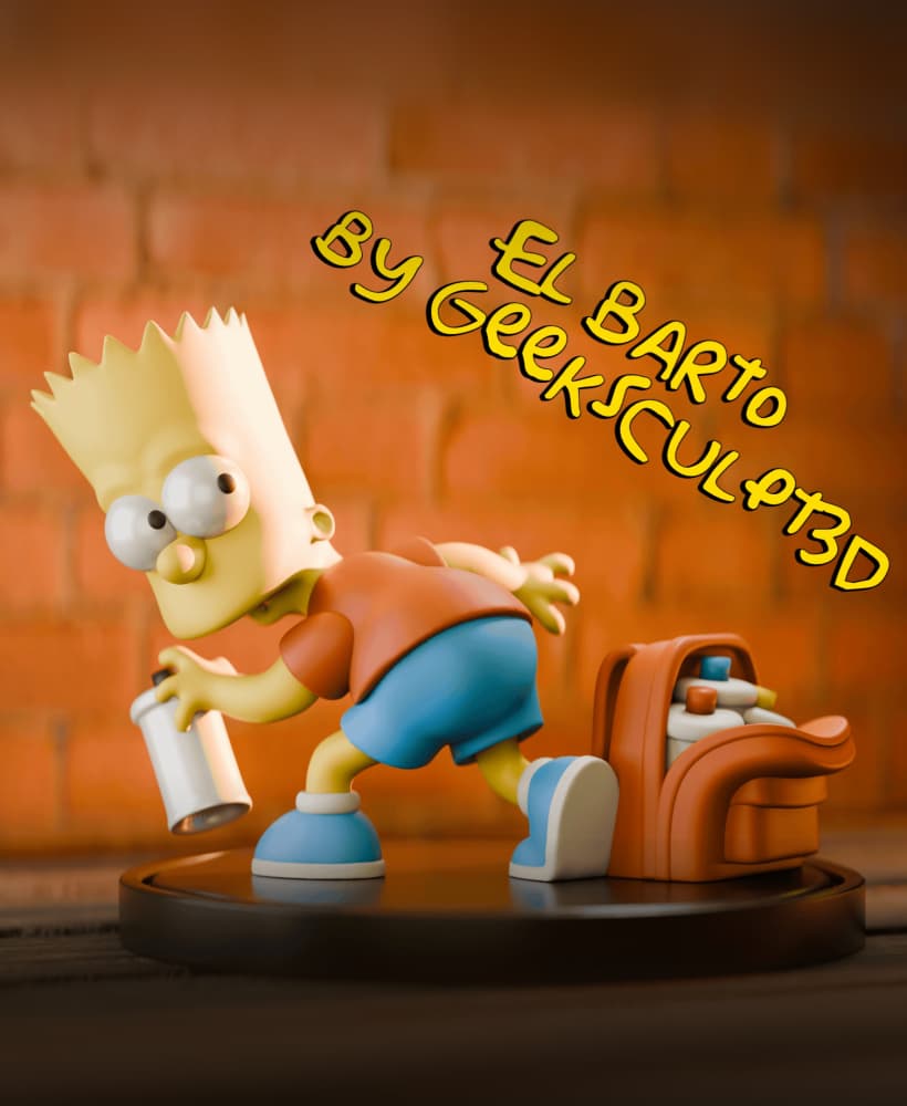Bart Simpson Figurine - Graffiti Edition 3d model