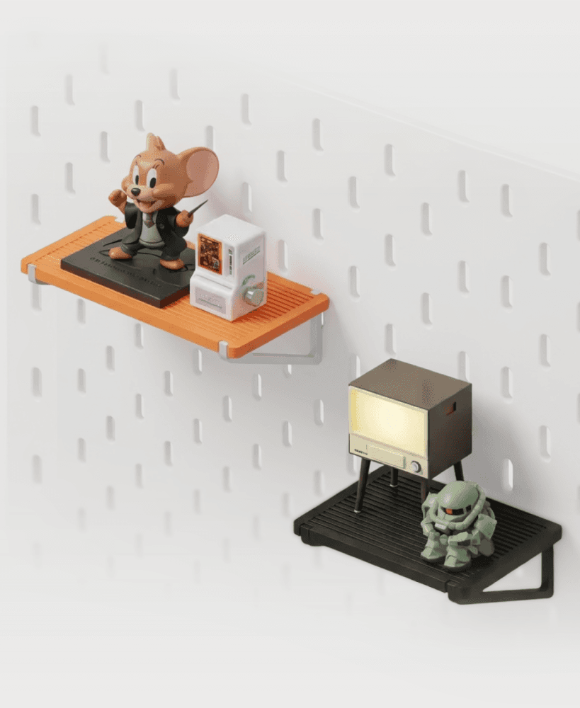 IKEA SKADIS Minimal Toy Display Shelf – Snap‑On Pegboard Shelf for Mini Figures 3d model