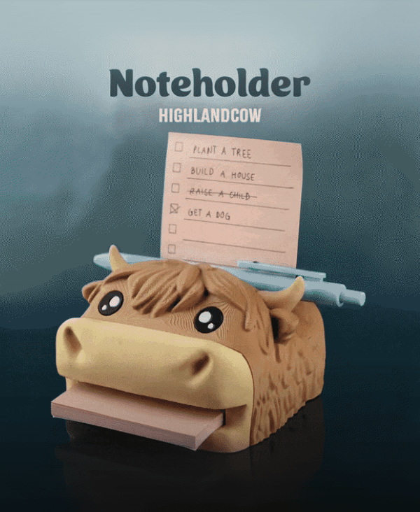 Highland Cow Desk Organizer 3d model