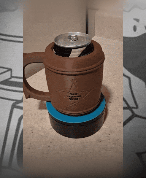 Sunset Sarsaparilla Sheriff Can Holder 3d model