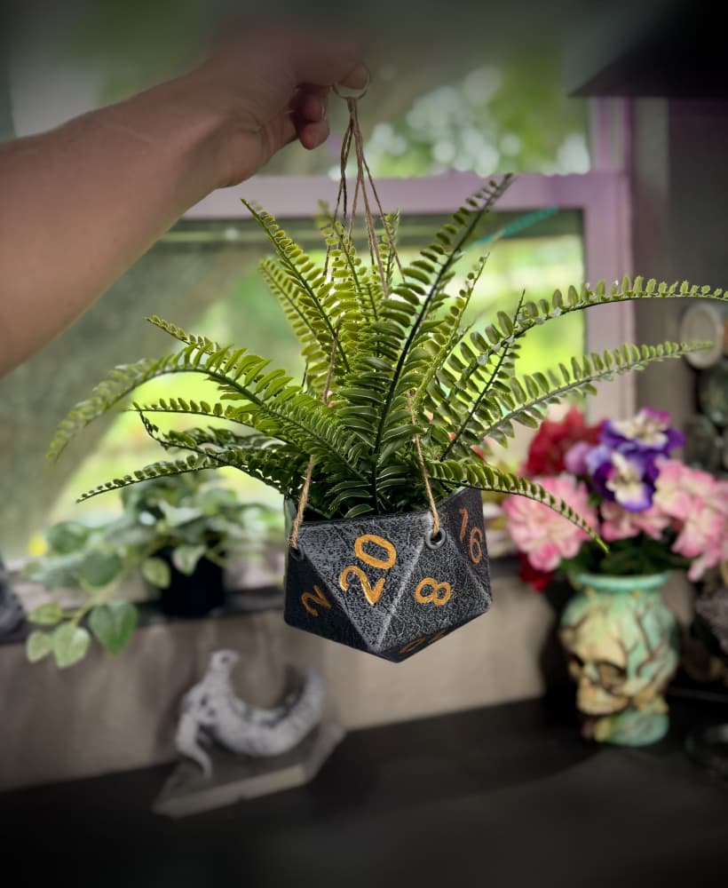 Hanging D20 planter 3d model