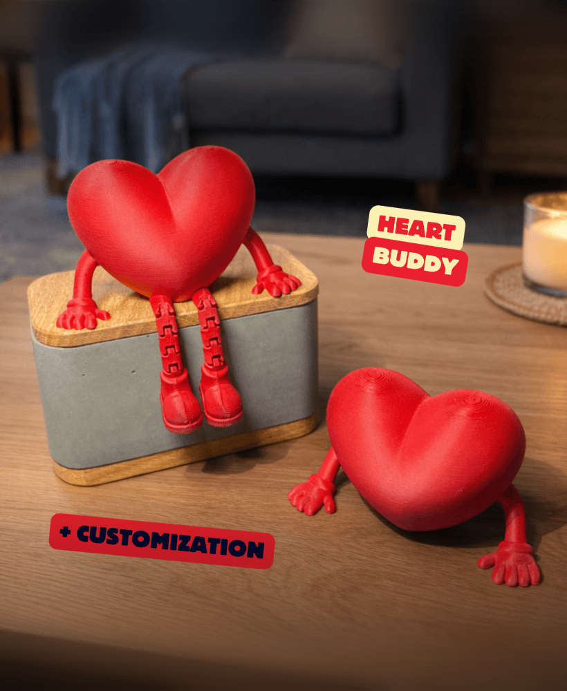 VALENTINES / HEART BUDDY ARTICULATED / CUSTOMIZE / GIFT FOR VALENTINESDAY / CUTE LITTLE HOME DECOR 3d model