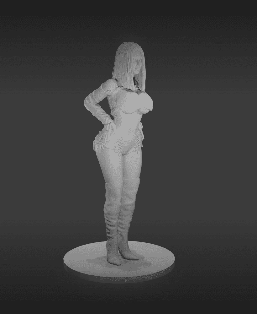 Curvy Club Girl Posing v2 3d model