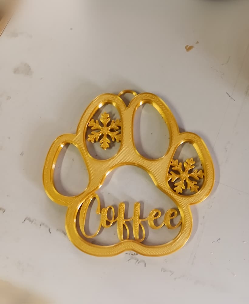 Coffee Pet Dog Paw Print Christmas Ornament Decoration 3d model