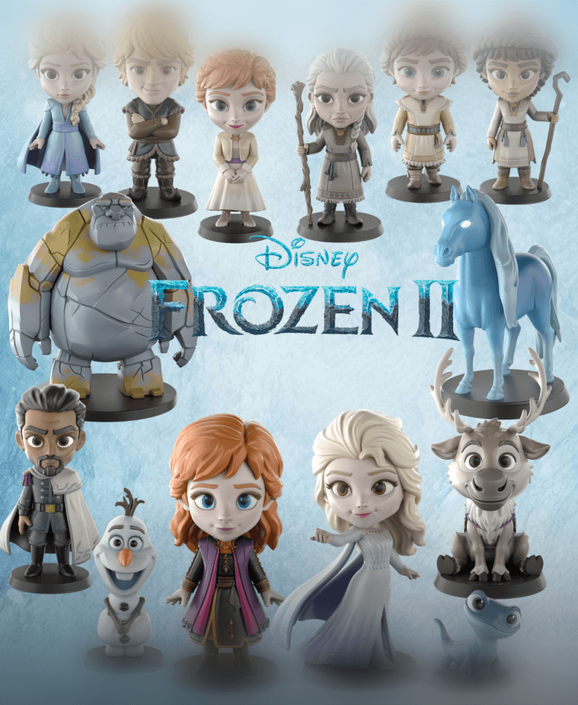 Frozen STL Files - Elsa Anna Olaf Kristoff - Disney Princess 3D Print Models 3d model