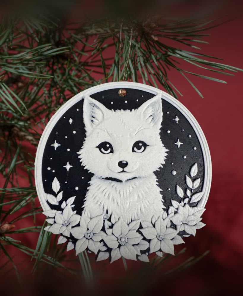 Christmas Artic Fox Decoration 3d model