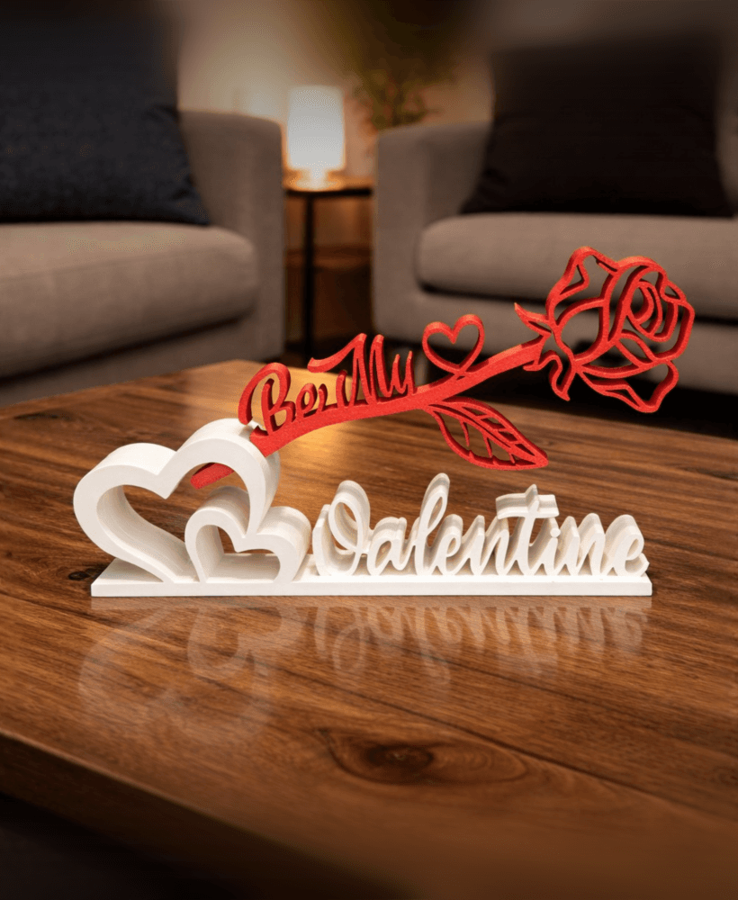 VALENTINES ROSE WITH STAND / BE MY VALENTINE / VALENTINES GIFT / SMALL GIFT / LOVE 3d model