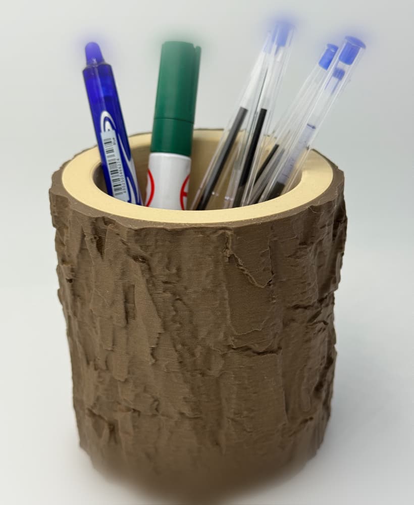 Wooden Log Pencil Pot 3d model