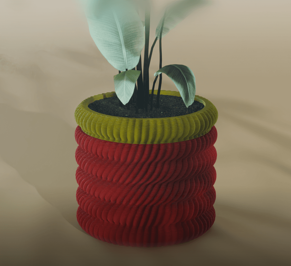 Sora Planter Pot, Scalloped Bezier | Small, Medium, Large | Self Watering and Drip Tray 3d model