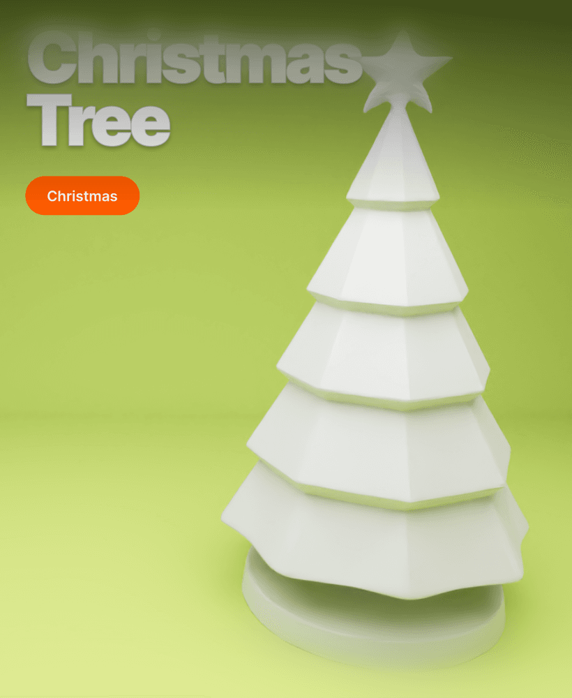 Geometric Christmas Tree – Modern Minimalist 3D Printable Decoration 3d model