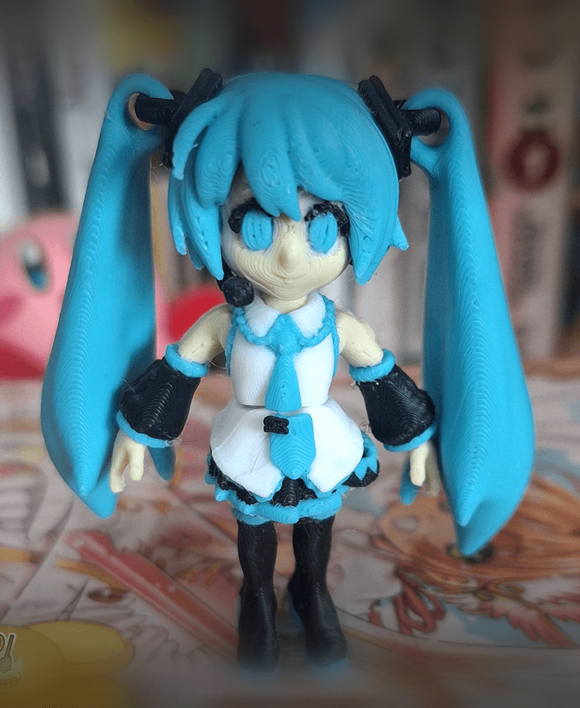 Hatsune Miku -Vocaloid | Flexi Print-in-place | Multicolor 3d model