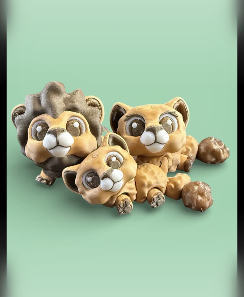 Lion - Lioness - Cub 3d model