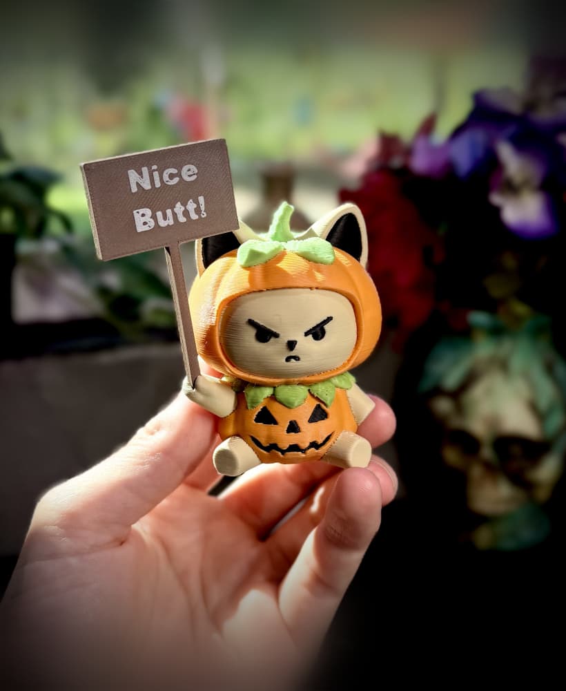 Angry pumpkin cat Print-A-Pal 3d model