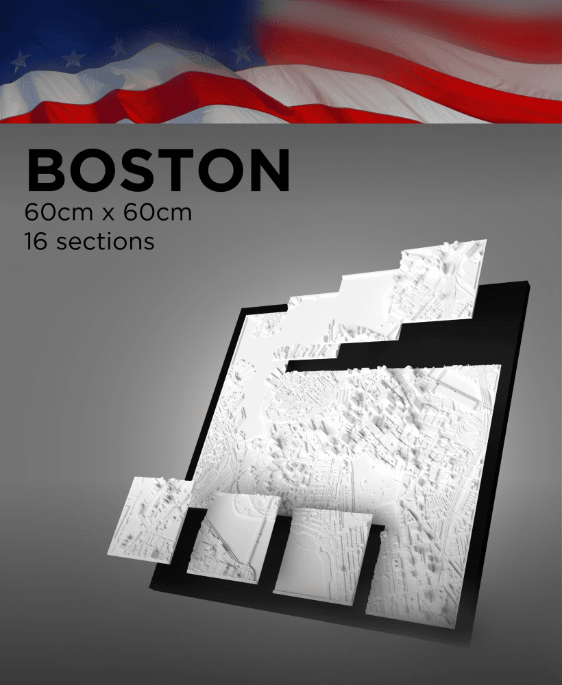 BOSTON, Skyline 3D map 3d model