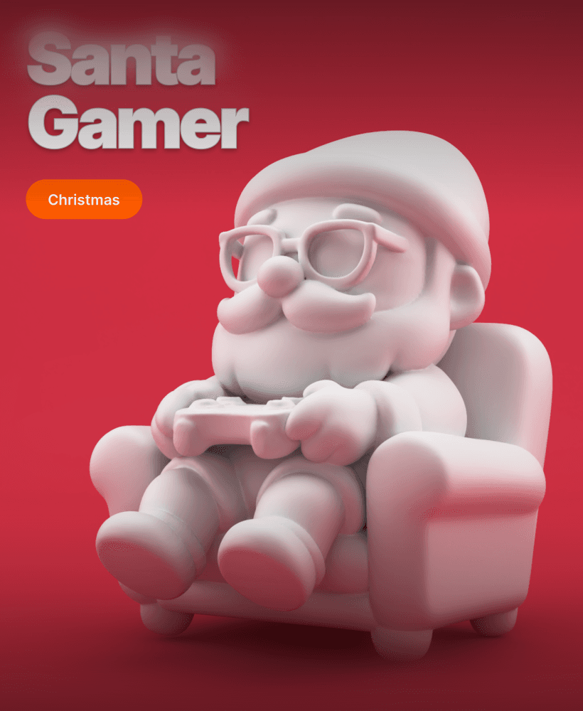 Gamer Santa Claus – Santa Playing Video Games 3D Model 3d model