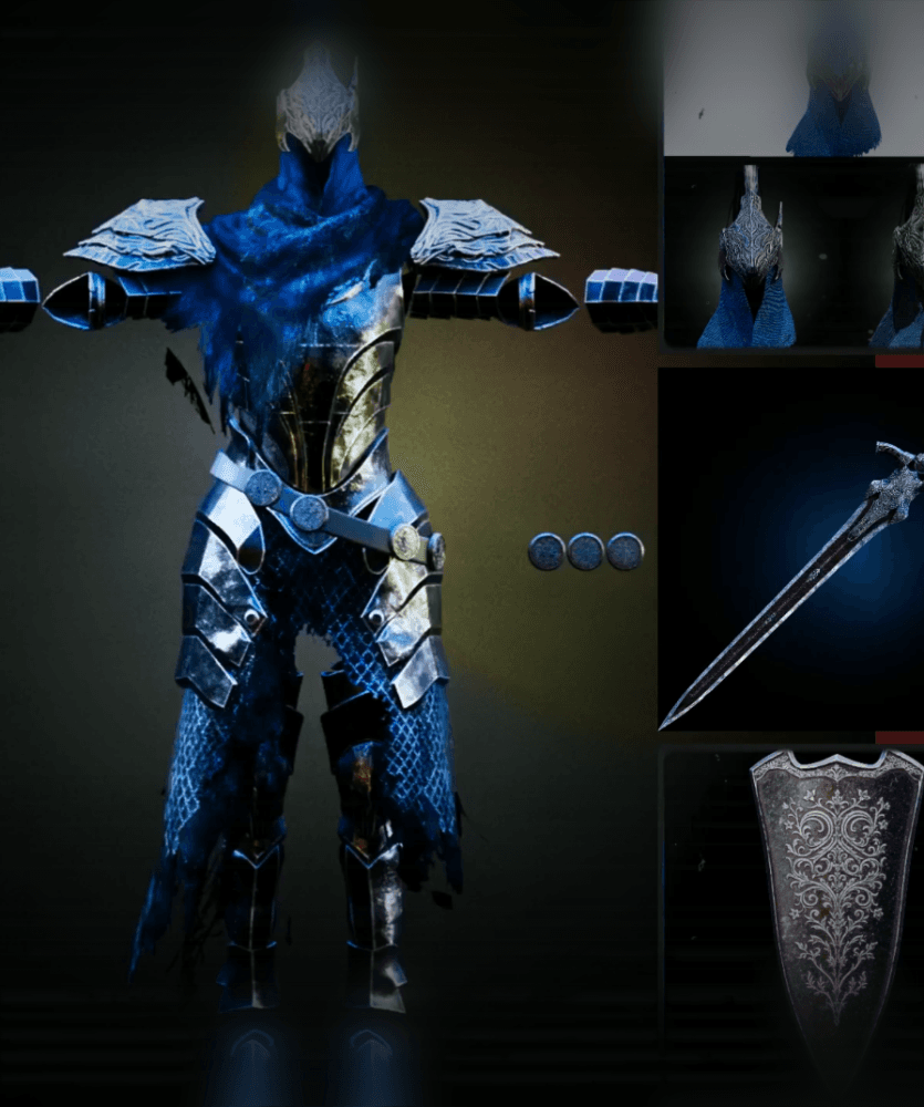 ULTIMATE ARTORIAS FULL PLATE ARMOR COSPLAY LIFESIZE – HELMETS, SWORD & SHIELD FAN ART STL 3d model