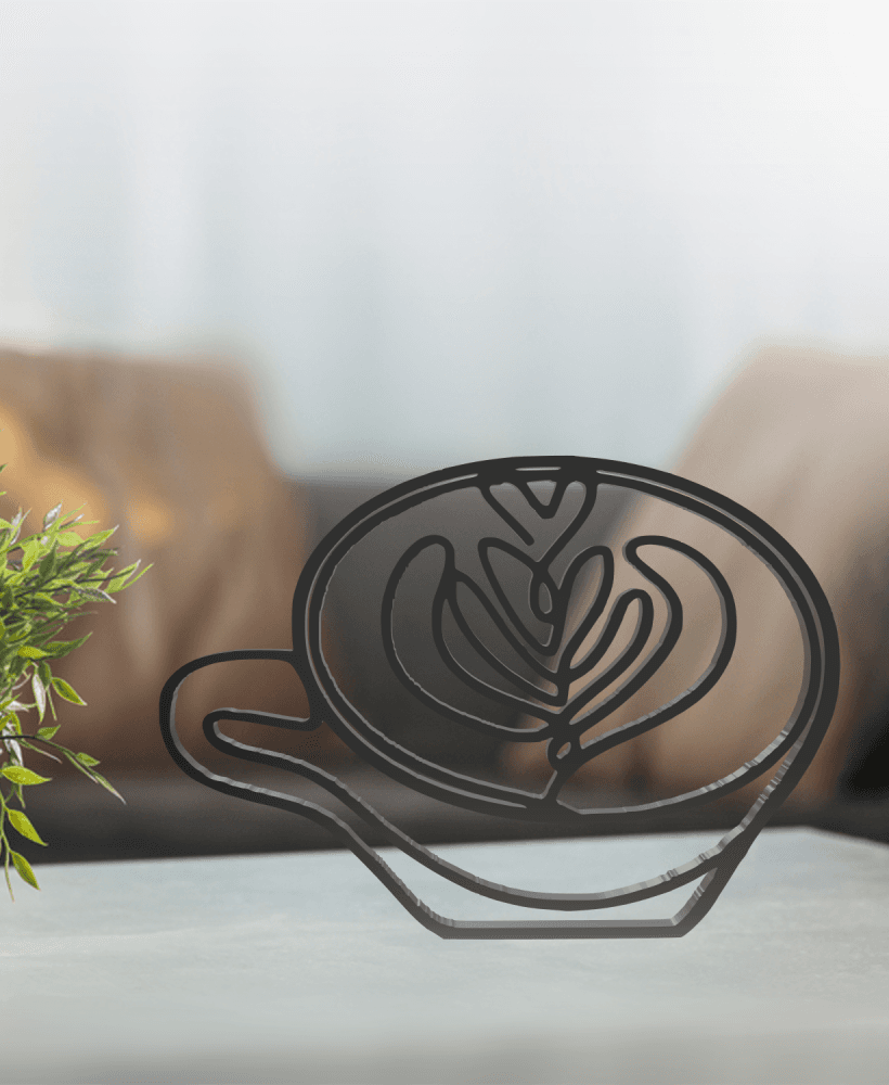 Coffee Line Art, Modern, Minimalist 3d model