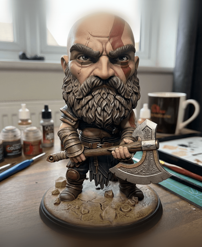 Kratos God of War Chibi | Ragnarok Viking Figure 3d model