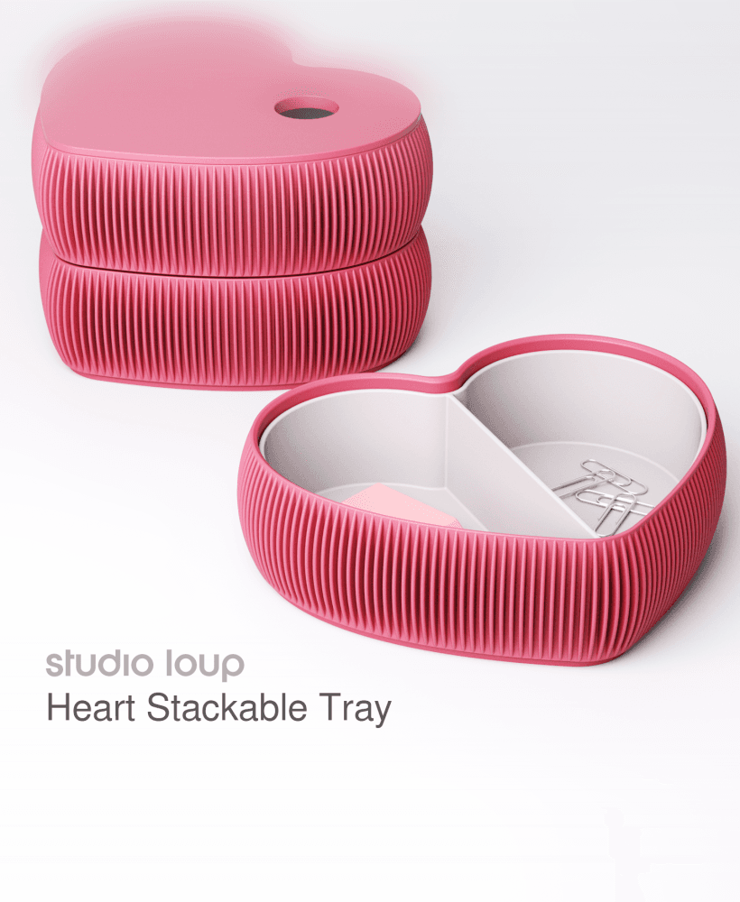 Heart Stackable Tray 3d model