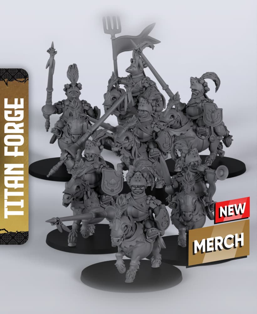 Halfling Pony Riders - With Free Dragon Warhammer - 5e DnD Inspired for RPG and Wargamers 3d model