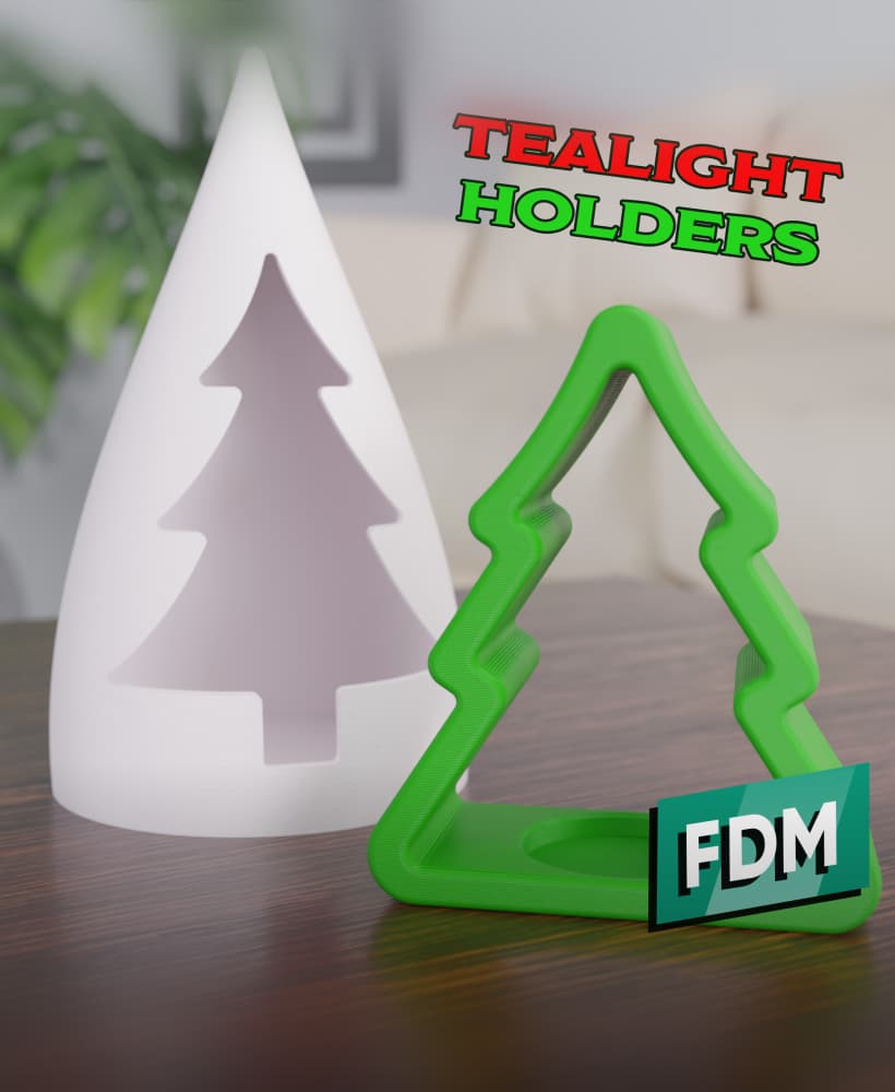 Christmas - Tealight Holders 3d model
