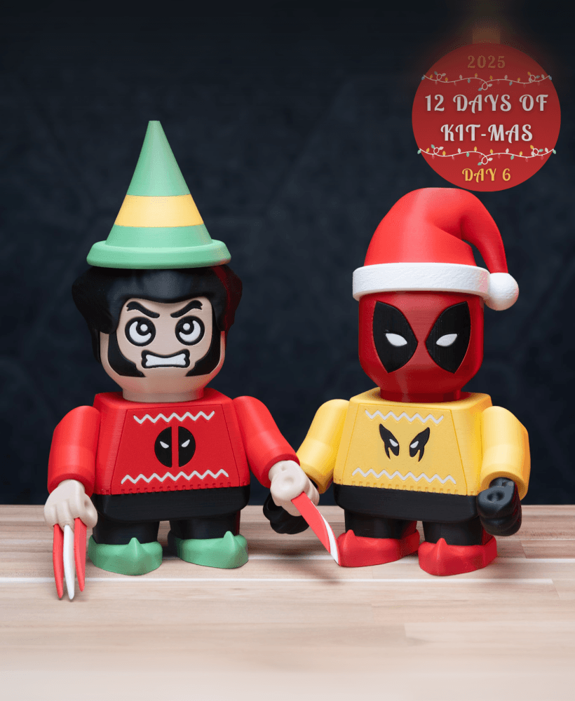 Christmas Chunkpool and Chunkerine - Marvel Kit | No Supports, No AMS, No Glue 3d model