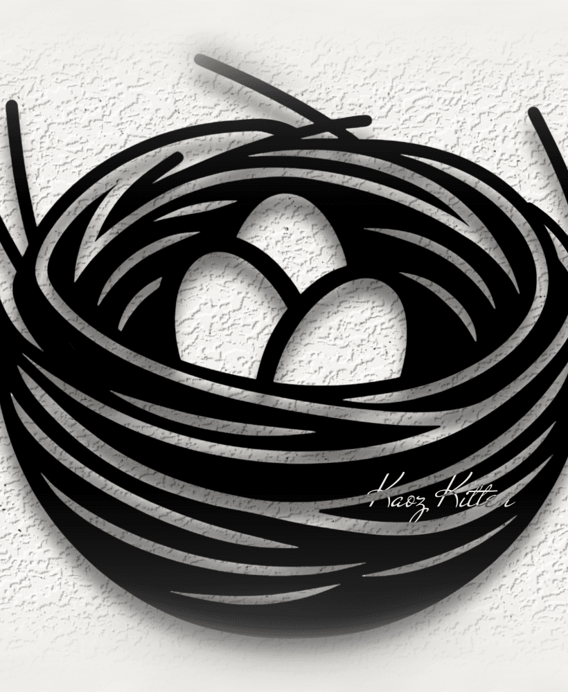 bird egg nest wall art home decor 3d model