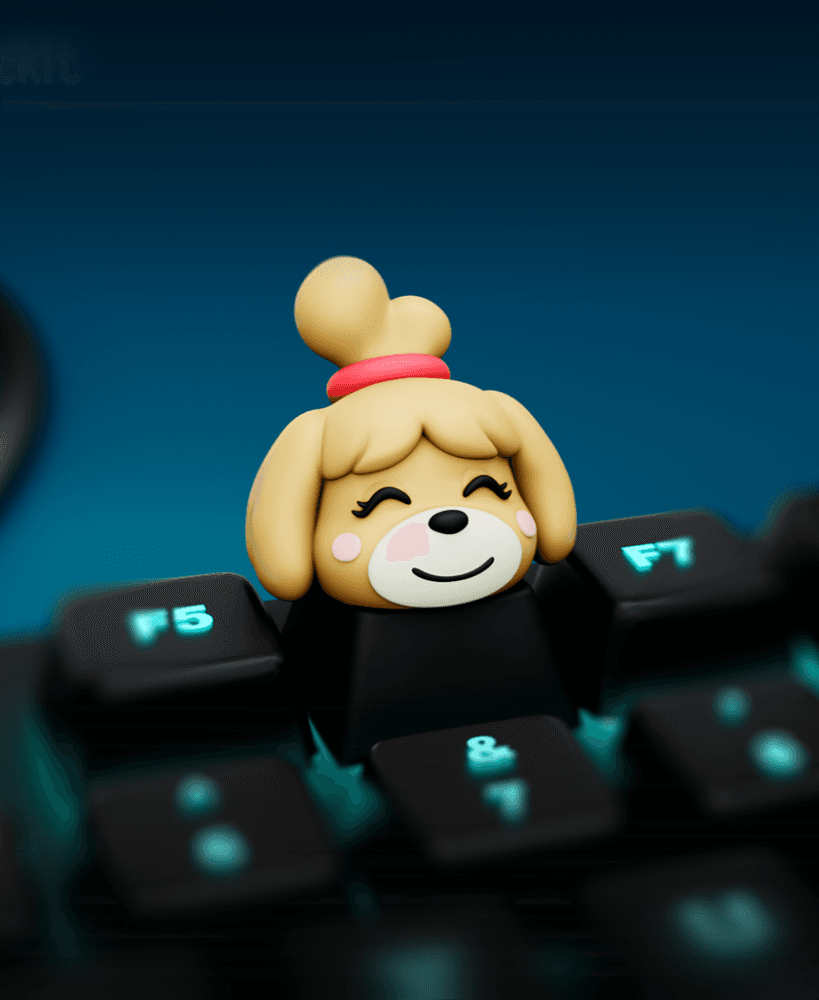 Isabelle Animal Crossing Keycap โ Cute Artisan Keycap STL for Mechanical Keyboard (Cherry MX Compati 3d model