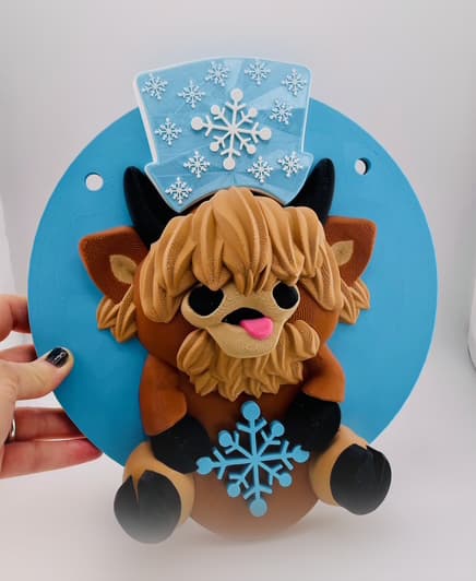 Magnetic Snowflake Hat For Modular Cow Sign 3d model